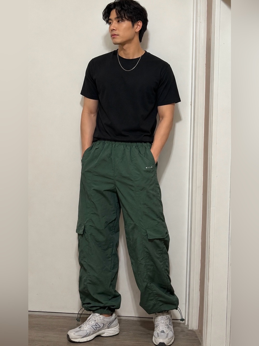 Wilo The Label Mens Jogger Pants Small Elastic Waist Drawstring Green